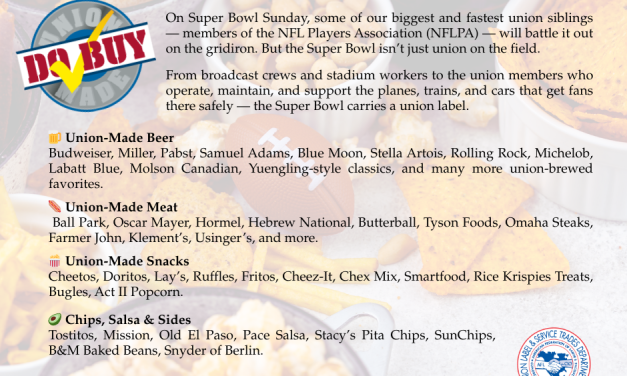 Super Bowl Party: Union-Made in America
