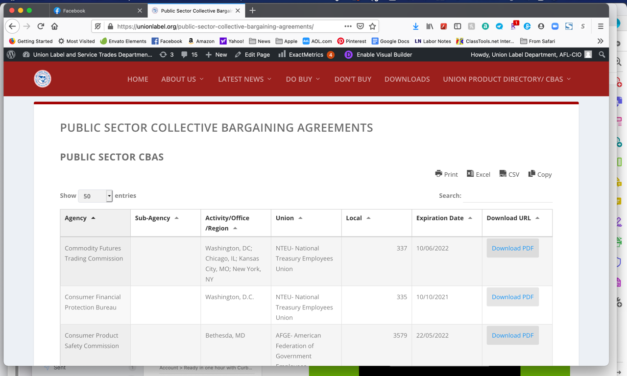 Union Contract Database Live on Union Label Website