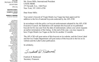 Virgin Hotels Las Vegas Added to Official Boycott List