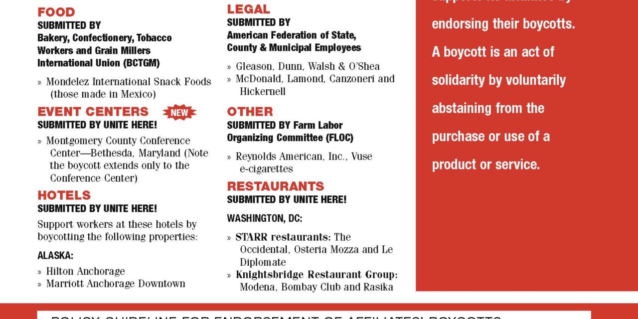 Montgomery County Conference Center Added to AFL-CIO National Boycott List